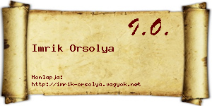 Imrik Orsolya névjegykártya